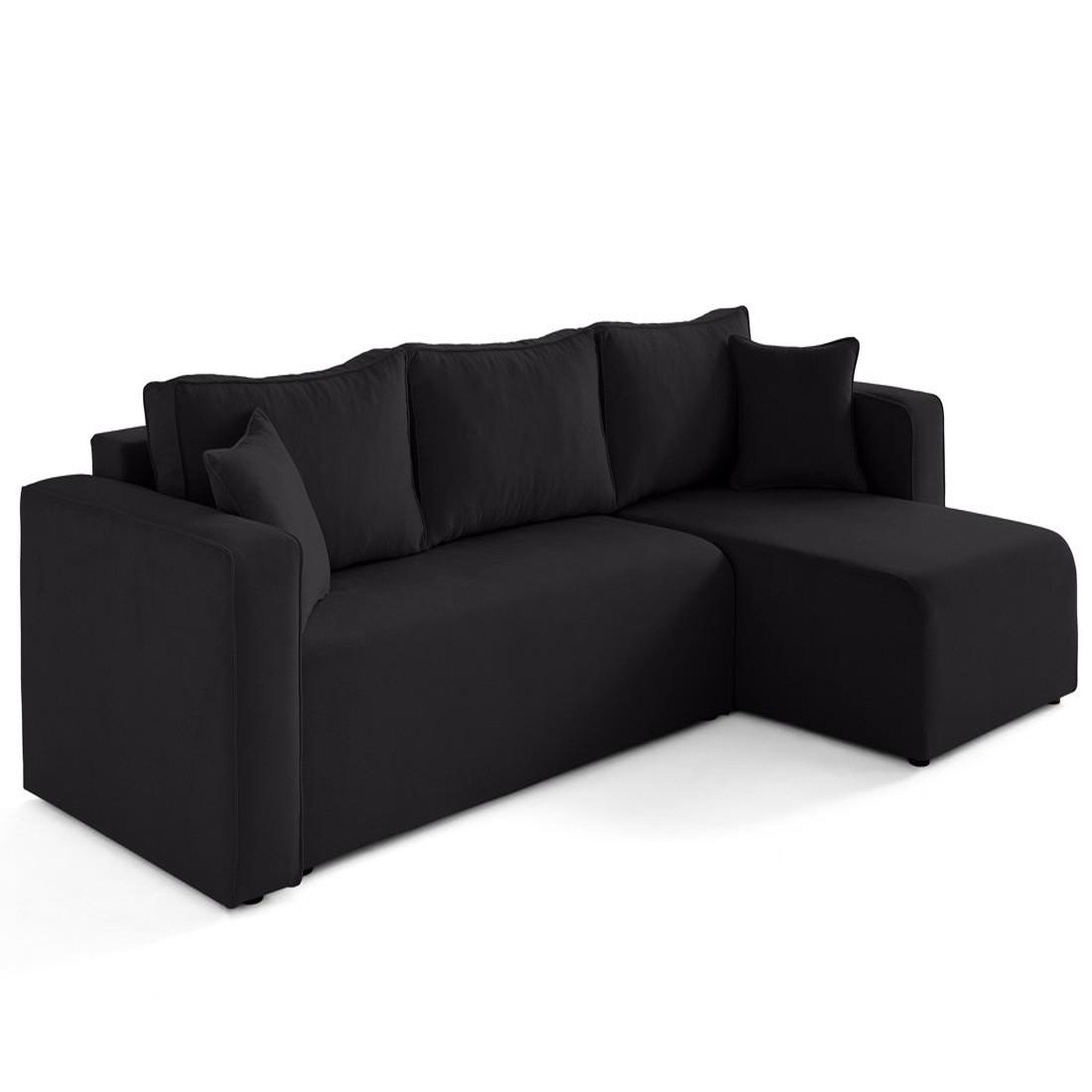 Voir la diapositive 3 : BEST MOBILIER Topaze - canapé d'angle déhoussable réversible 4 places en tissu