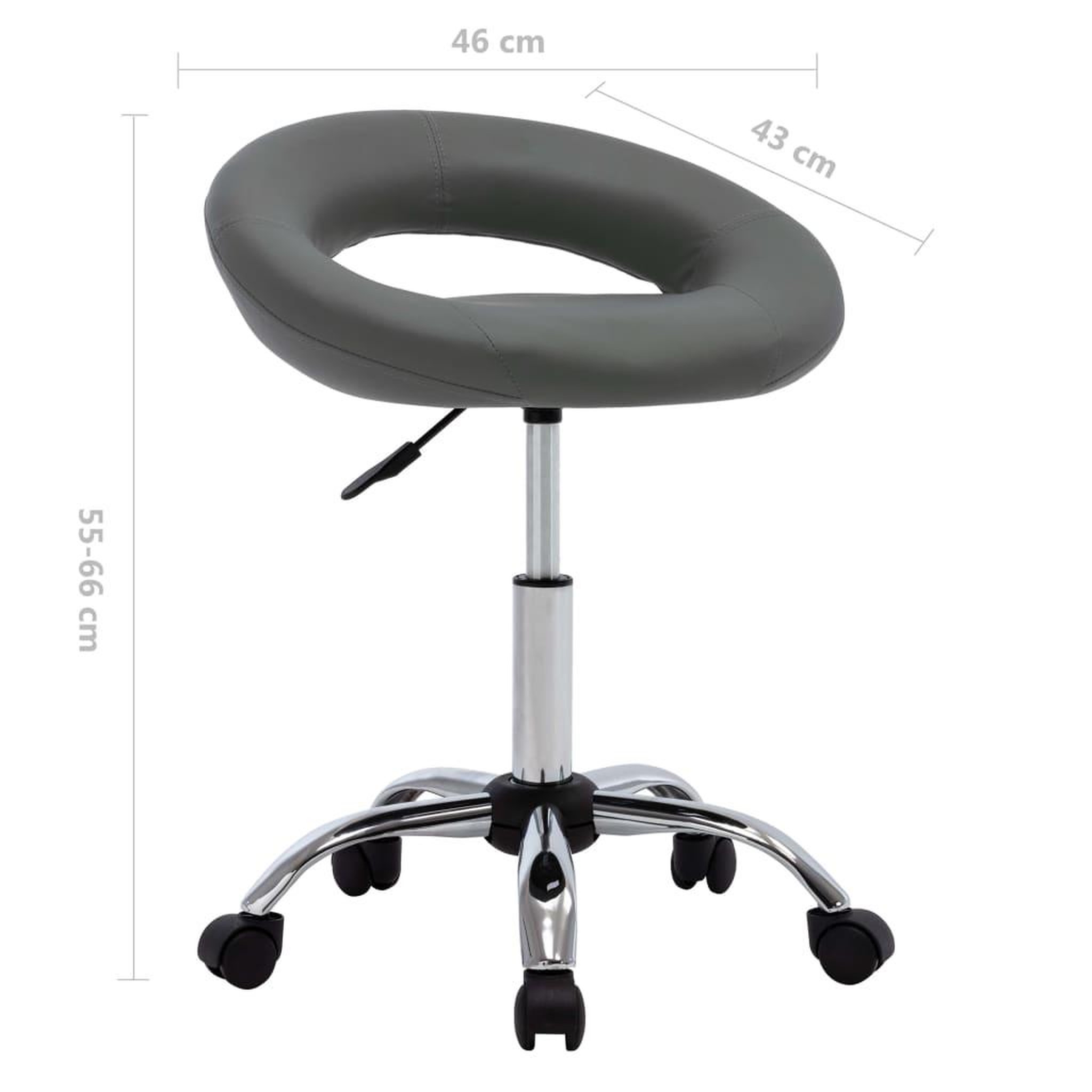 Voir la diapositive 6 : VIDAXL Chaise de travail roulante Gris Similicuir