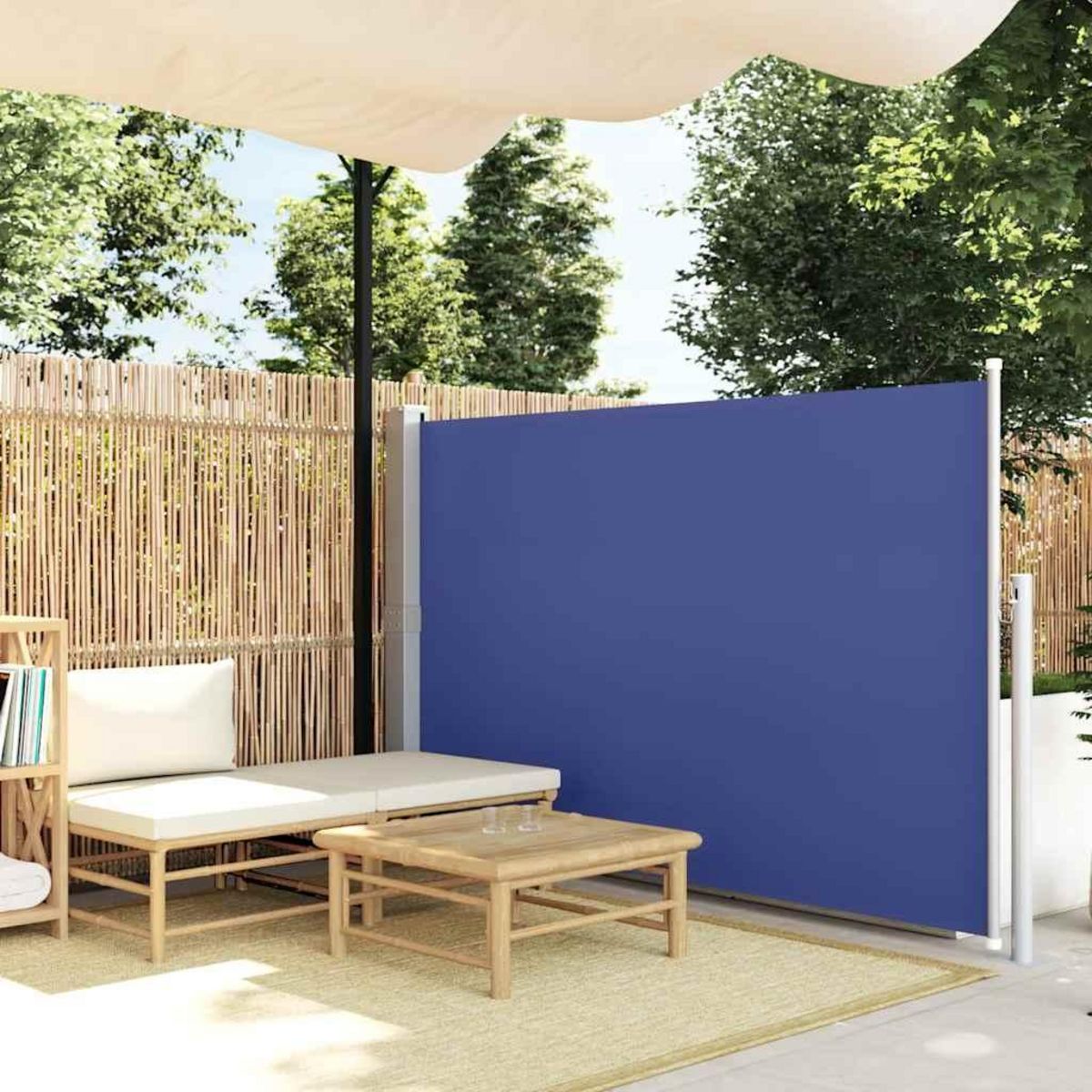 VIDAXL Auvent lateral retractable 140 x 300 cm Bleu