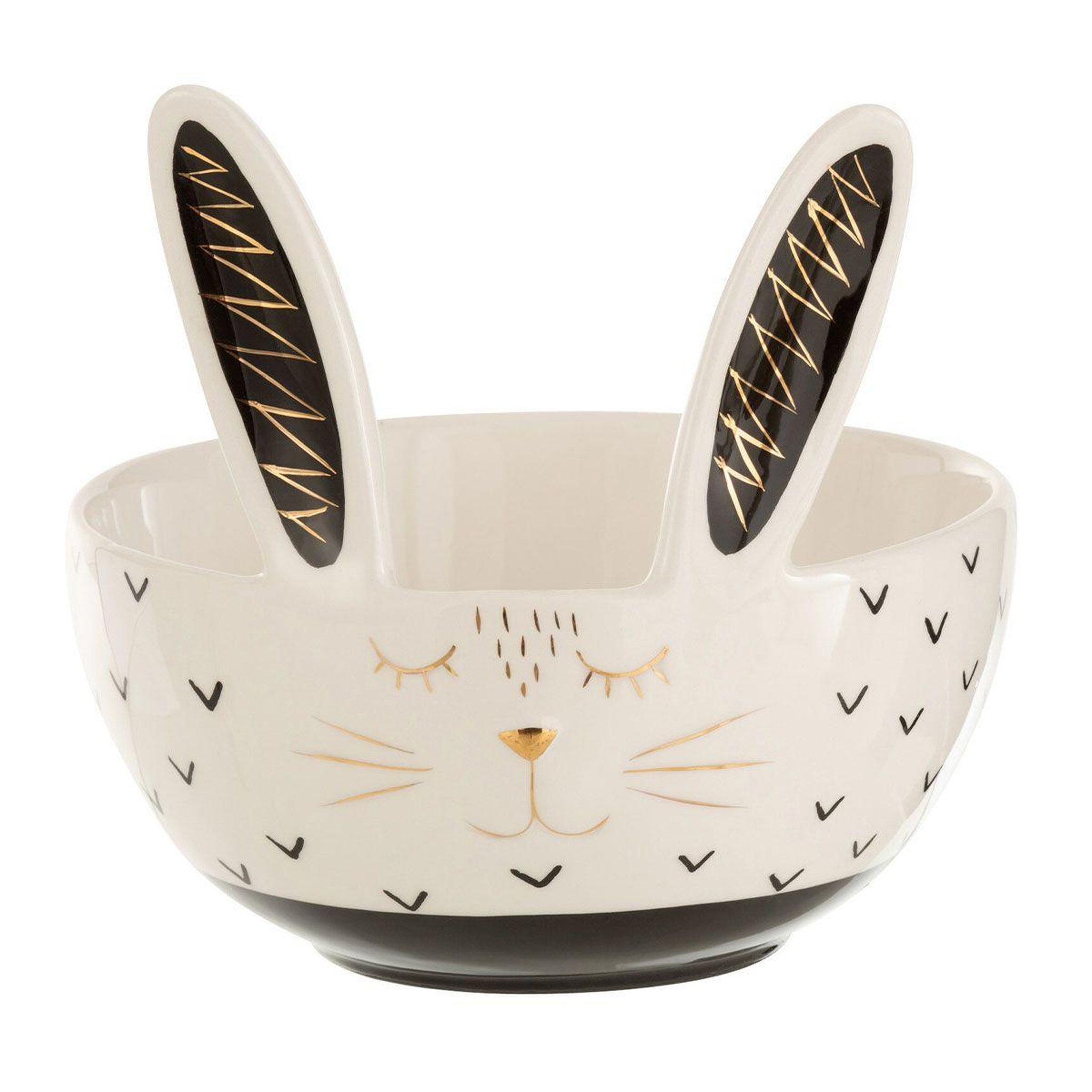 Voir la diapositive 1 : J-LINE Saladier design  lapin  16cm blanc