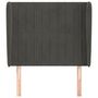 Voir la diapositive 3 : VIDAXL Tete de lit avec oreilles Gris fonce 103x23x118/128 cm Velours
