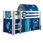 Paris Prix Pack - Lit Enfant Surélevé, Tente, 3 Pochettes & Tunnel  Pino Astronaute II  Blanc