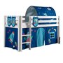 Voir la diapositive 1 : Paris Prix Pack - Lit Enfant Surélevé, Tente, 3 Pochettes & Tunnel  Pino Astronaute II  Blanc