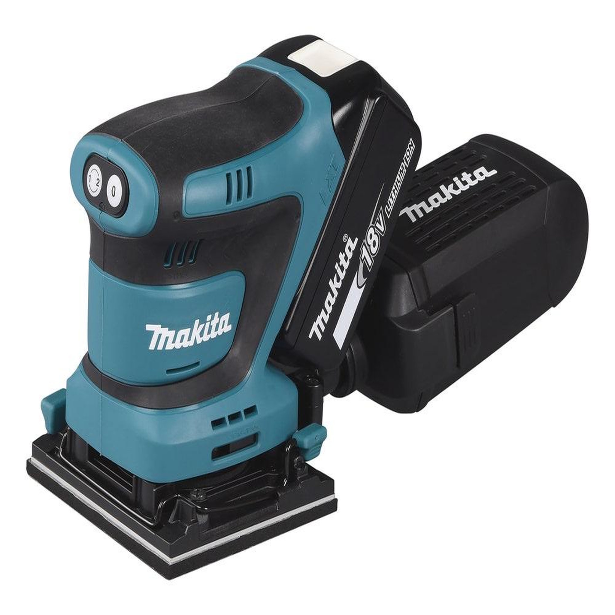 MAKITA Ponceuse vibrante 112x102mm 18v bl1850bx2
