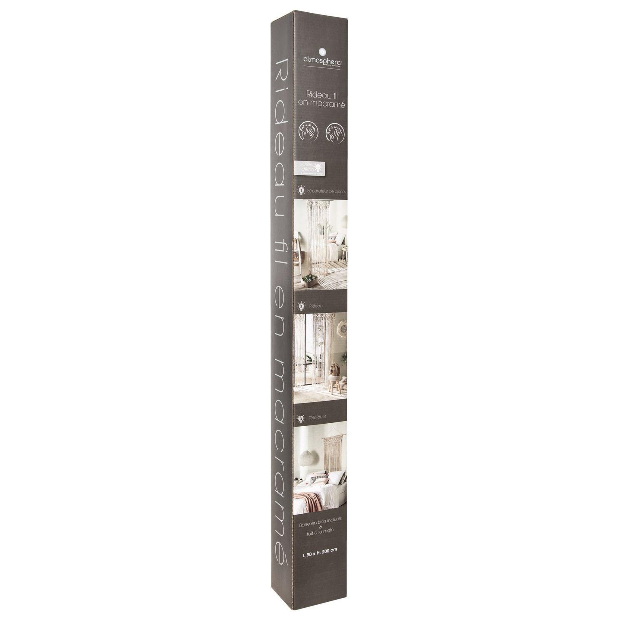 Voir la diapositive 6 : ATMOSPHERA Rideau à fil design macramé rituality - l. 90 x h. 200 cm - beige