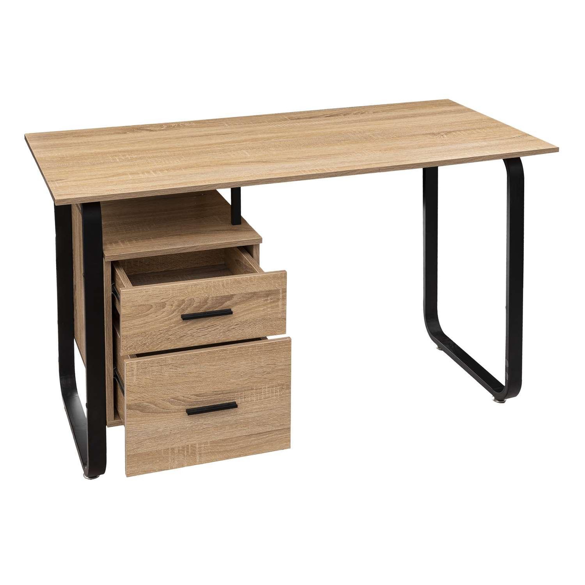 Voir la diapositive 3 : FIVE Bureau avec caisson en bois - marron
