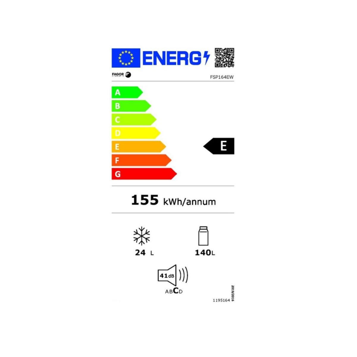 Fagor Réfrigérateur 1 porte 55cm 164l - FSP164EW