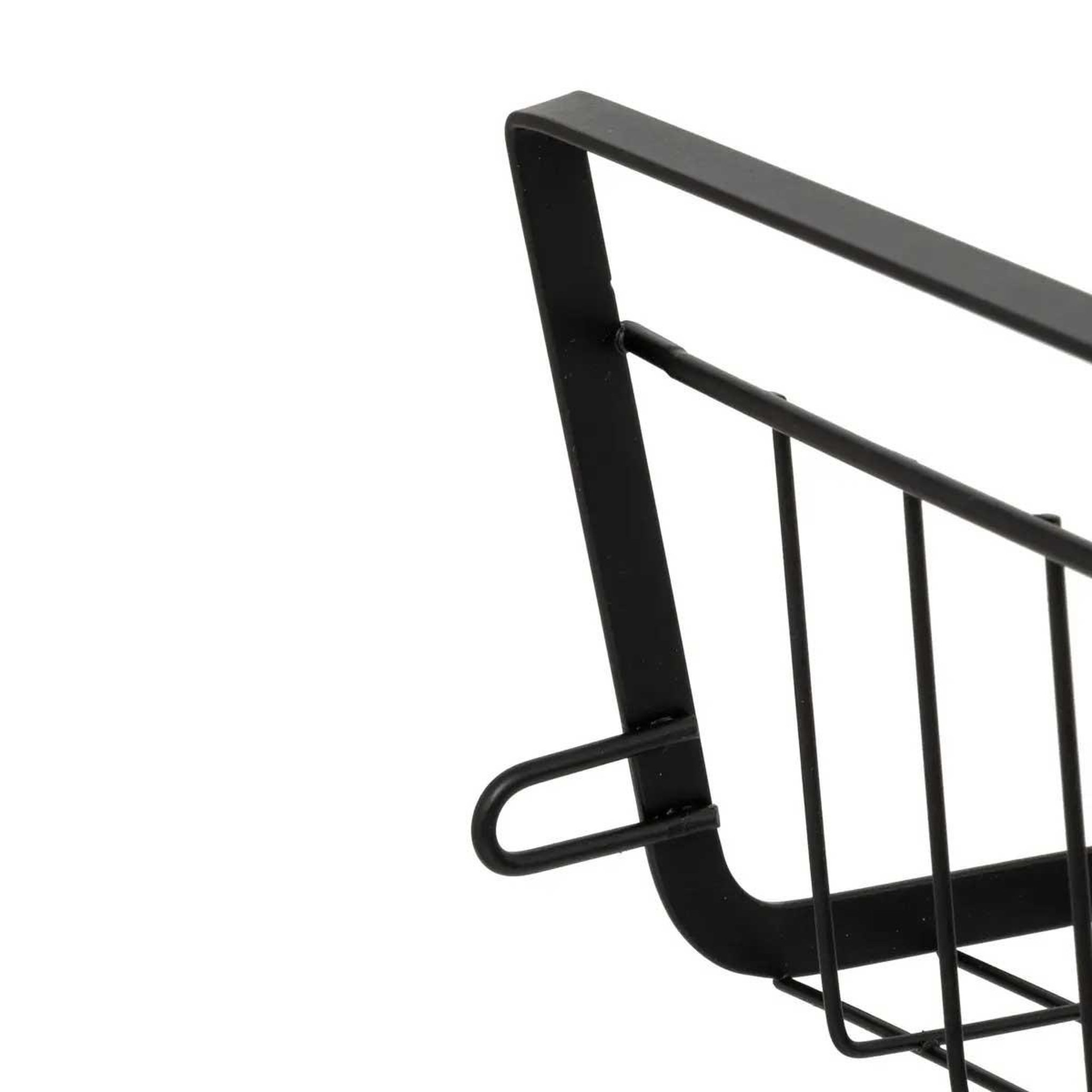 Voir la diapositive 4 : FIVE Panier à suspendre en métal  dressing  31cm noir