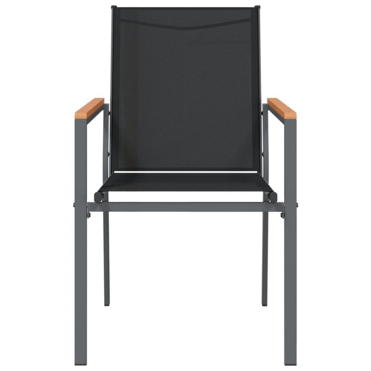 VIDAXL Chaises de jardin lot de 4 noir 55x61,5x90cm textilene et acier
