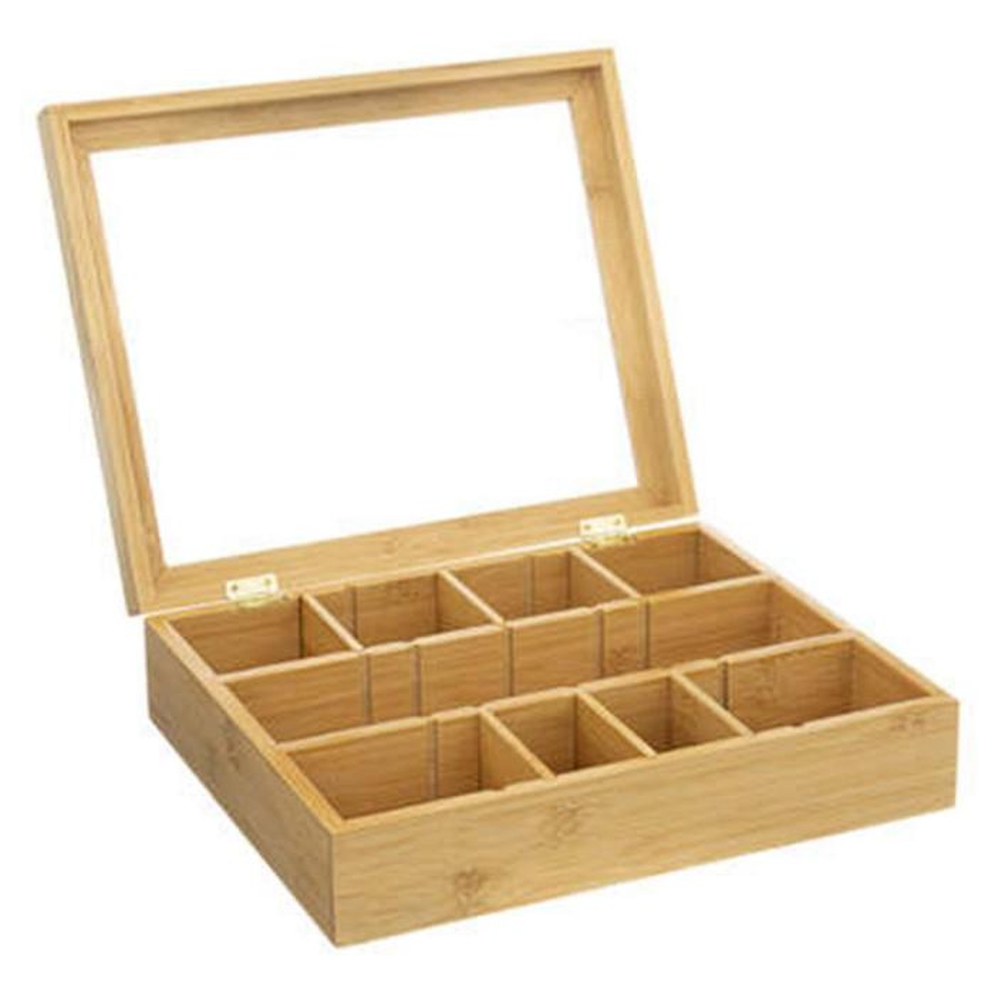 Voir la diapositive 4 : FIVE Boîte à thé 12 compartiments  bambou  28cm beige
