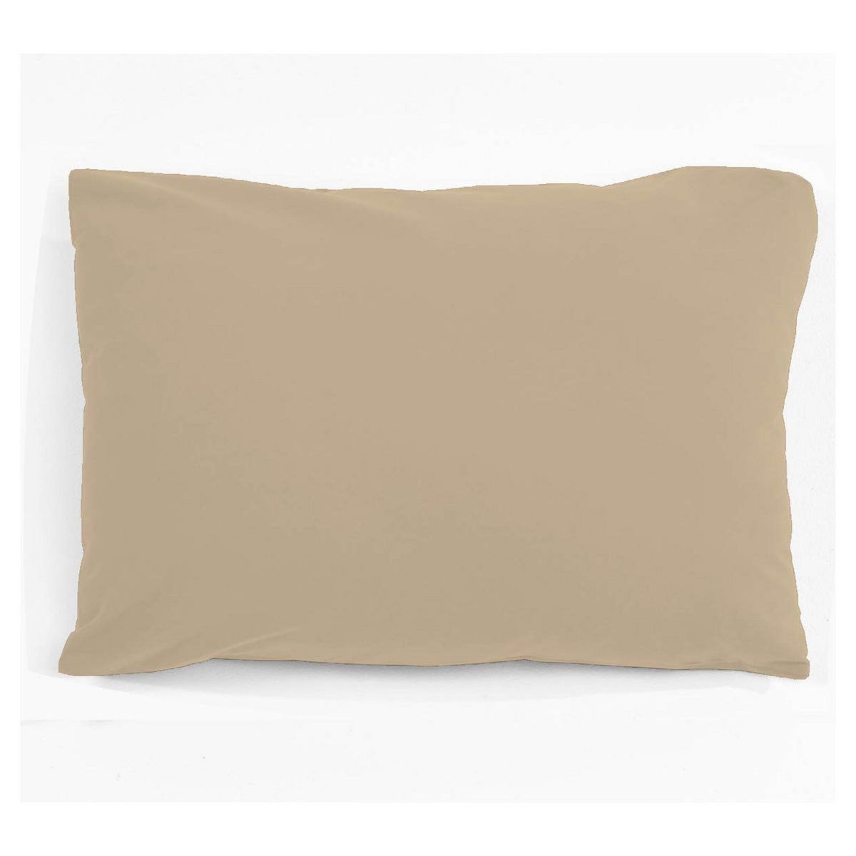 Taie d'oreiller unie en coton 