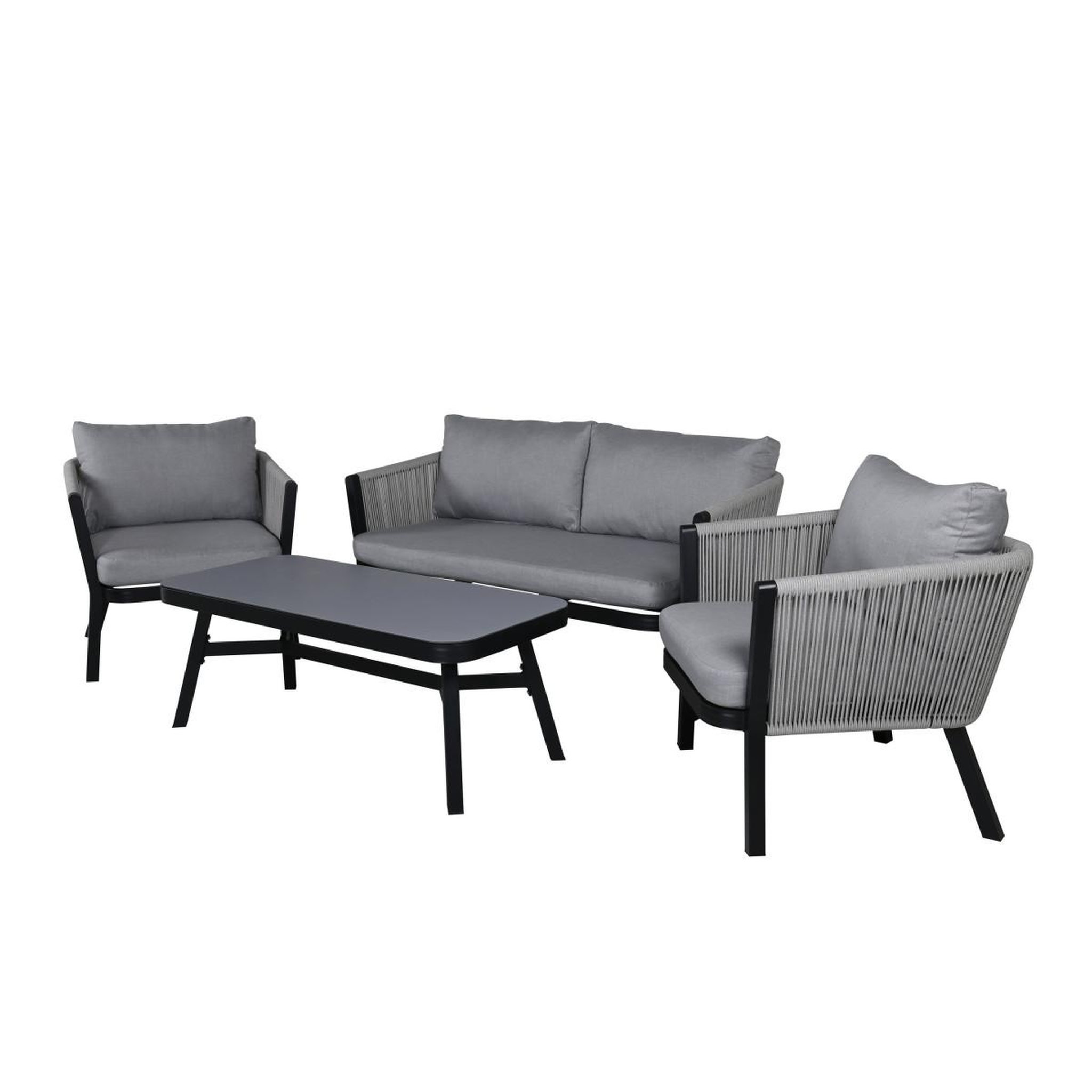 Voir la diapositive 2 : Paris Prix Salon de jardin  virya  150cm noir & gris