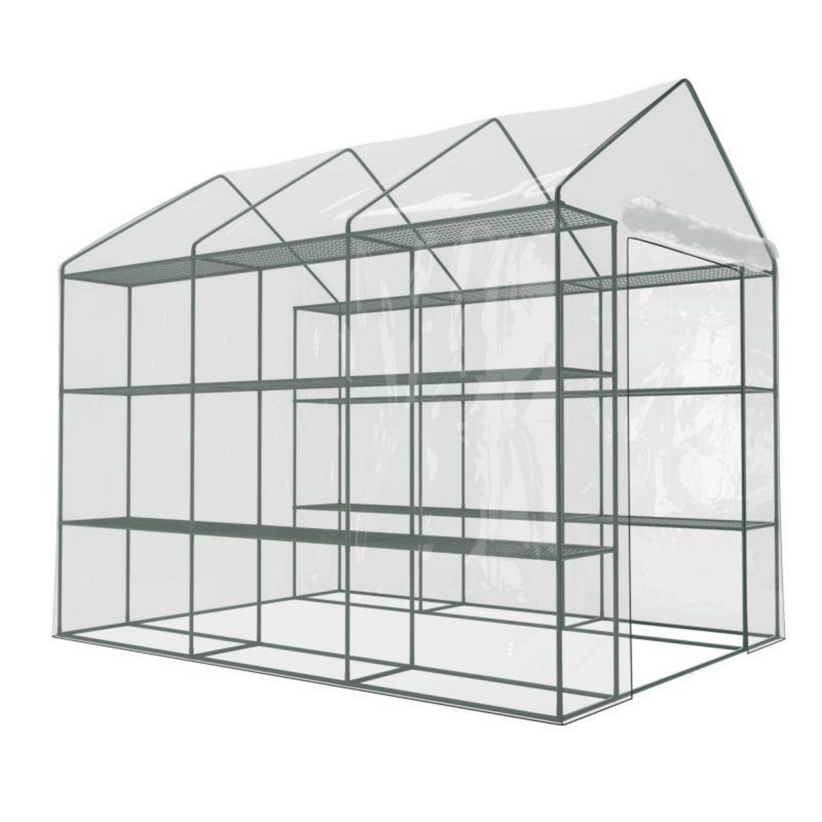 EUROSPEN Serre de Jardin 4m² - avec étagères et porte zipée