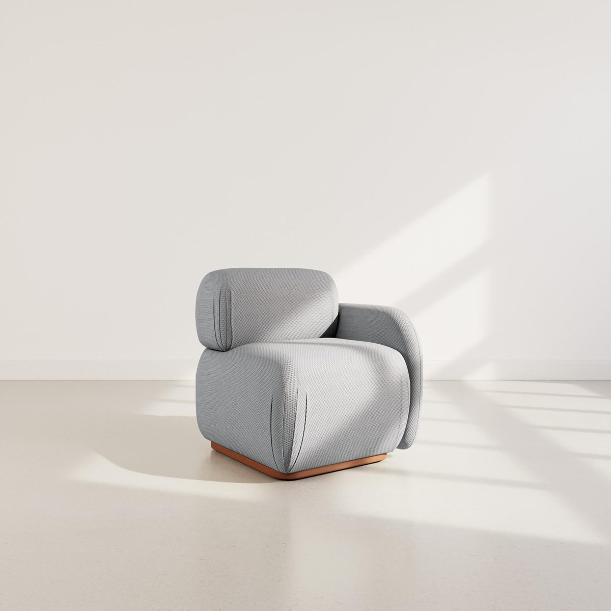 LISA DESIGN Penelope - module d'assise droit en velours texturé