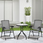 Voir la diapositive 2 : OUTSUNNY Ensemble de jardin 3 pièces 2 chaises inclinables multi-positions pliables + table ronde verre trempé métal époxy textilène gris