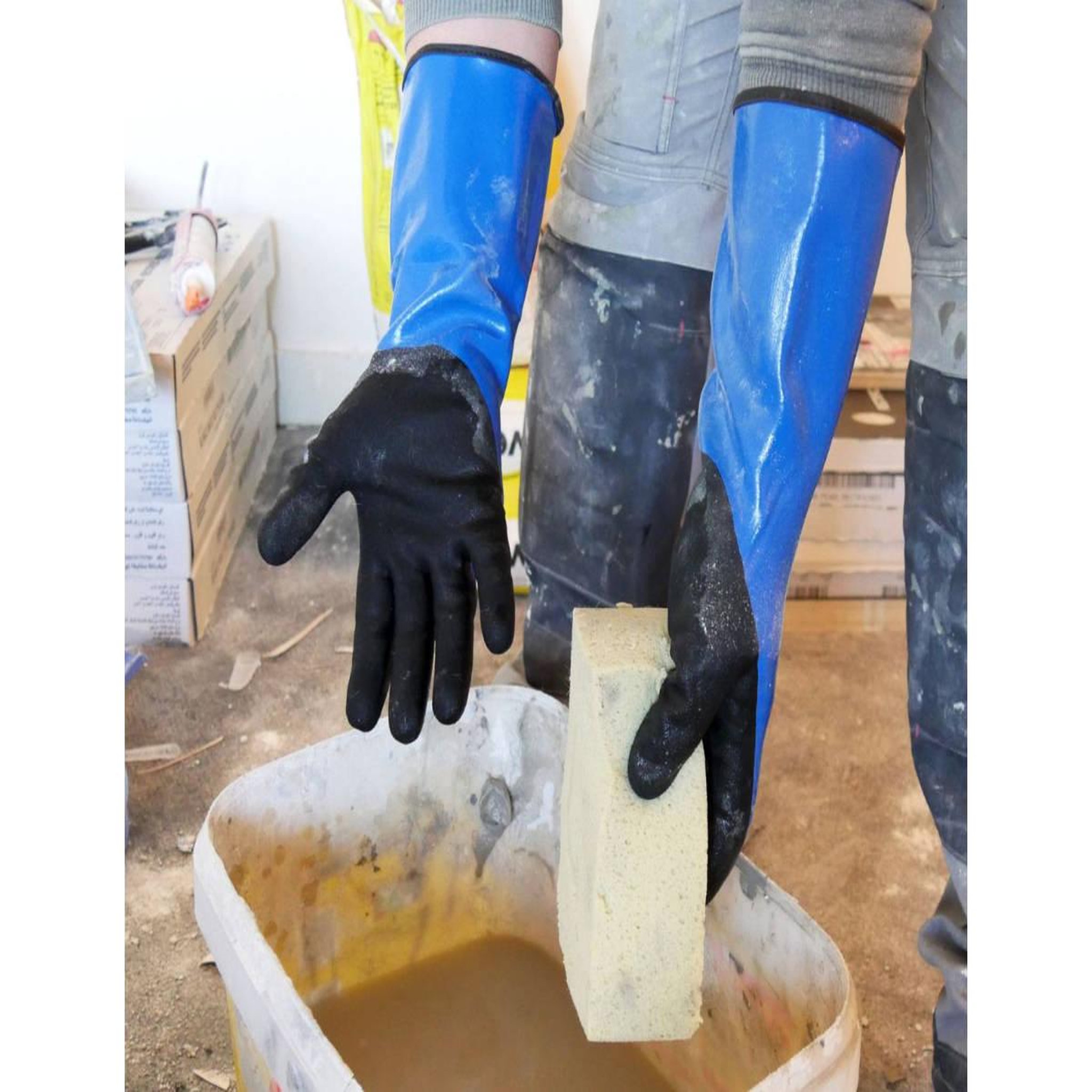 Voir la diapositive 2 : ROSTAING Gants de travail 100% étanches double enduction LIQUIDO - Taille 9 - Rostaing