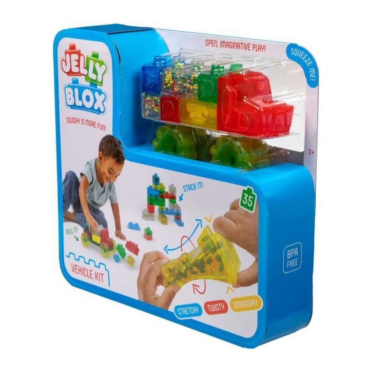 GOLIATH Blocs de construction - GOLIATH - Jelly Blox Vroom Truck Kit - Blocs souples avec voitures! Des 2 ans