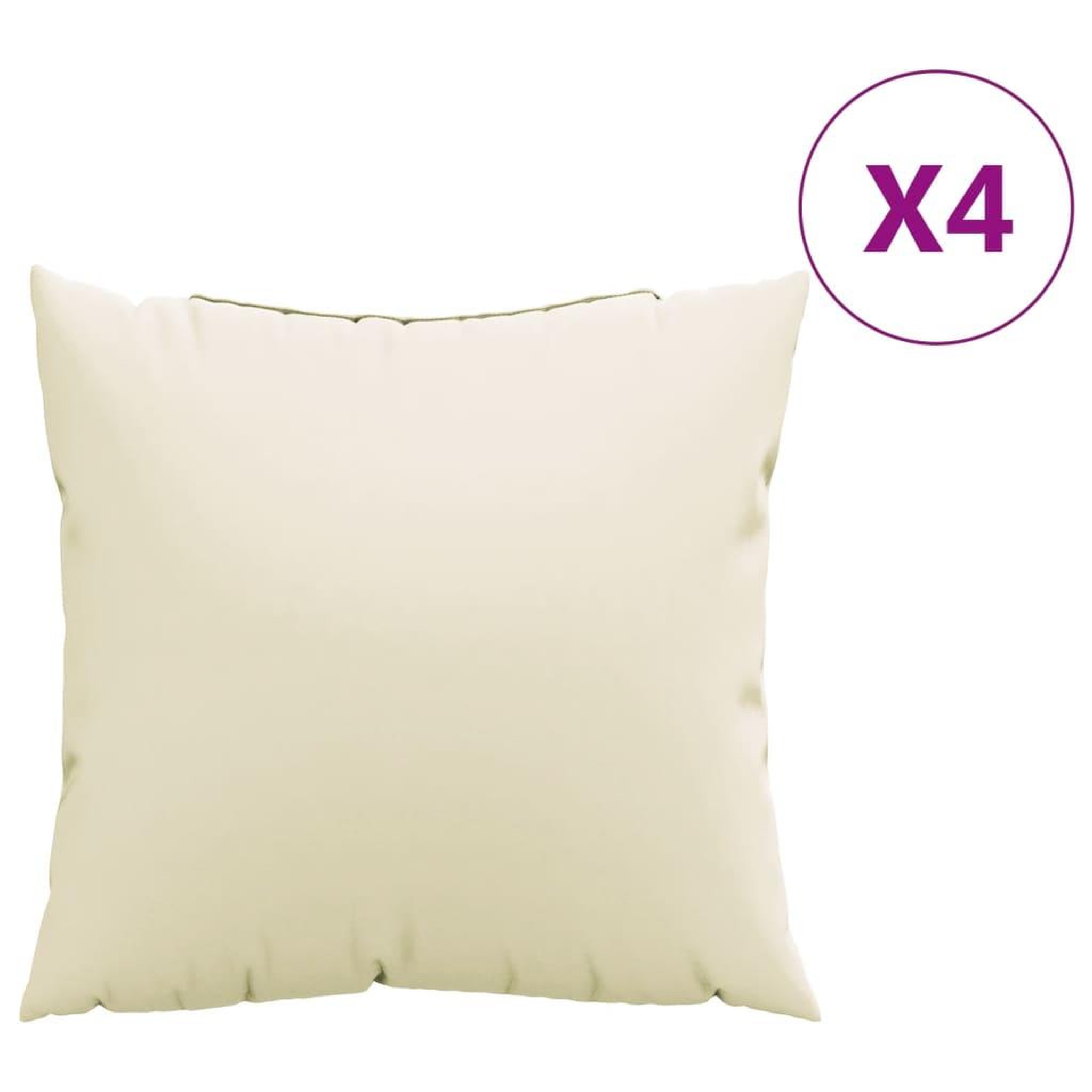 Voir la diapositive 2 : VIDAXL Coussins de canape lot de 4 creme 50x50 cm tissu