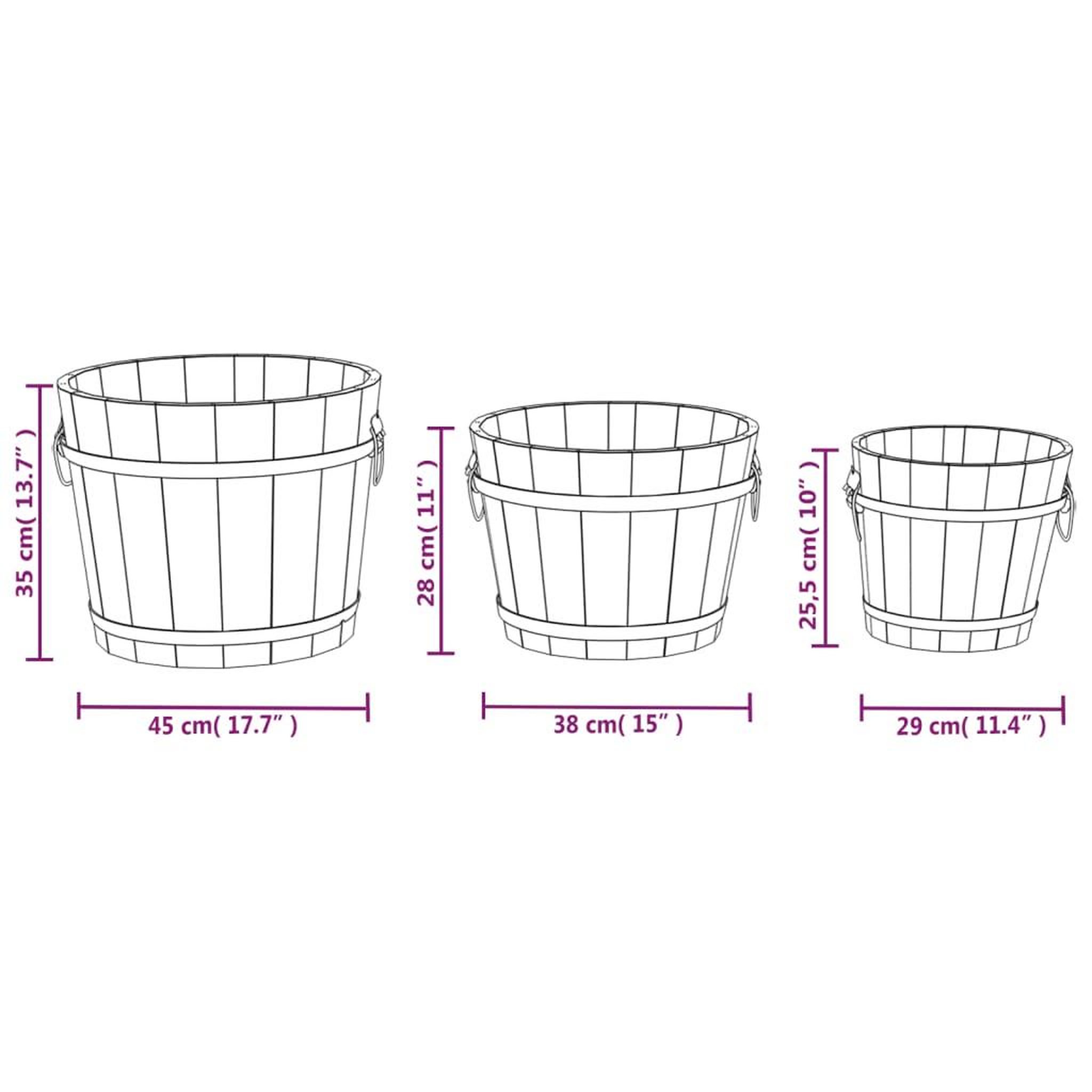 Voir la diapositive 6 : VIDAXL Ensemble de jardiniere godet 3 pcs bois massif de sapin