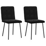 VIDAXL Chaises a manger lot de 2 Noir Velours