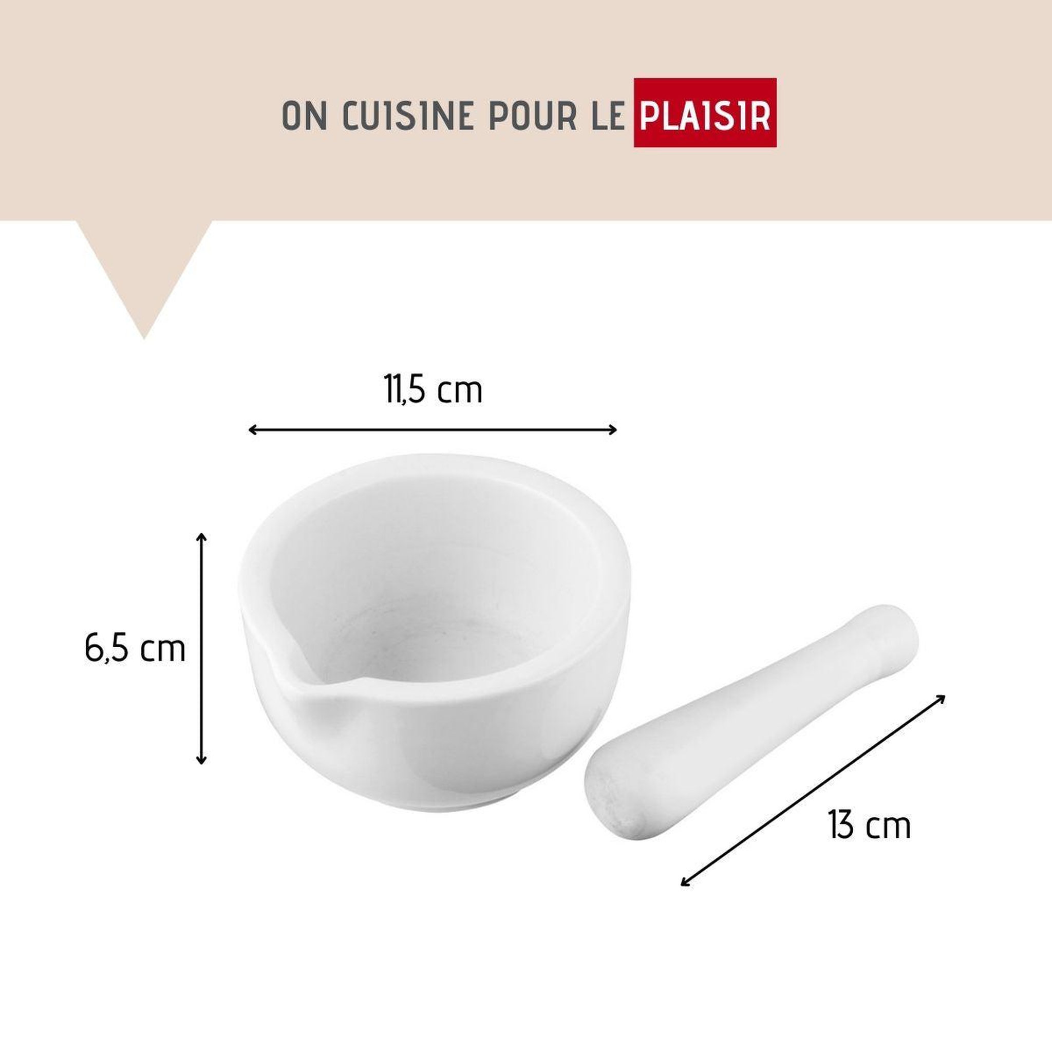 Voir la diapositive 3 : Fackelmann Mortier de cuisine avec pilon en porcelaine fackelmann basic