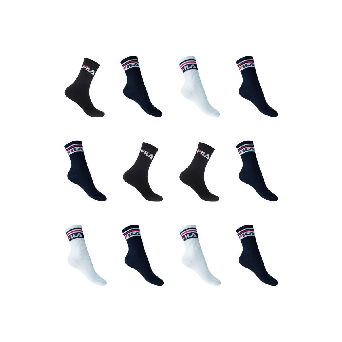 FILA Pack Surprise de 12 Paires de chaussettes tennis Femme
