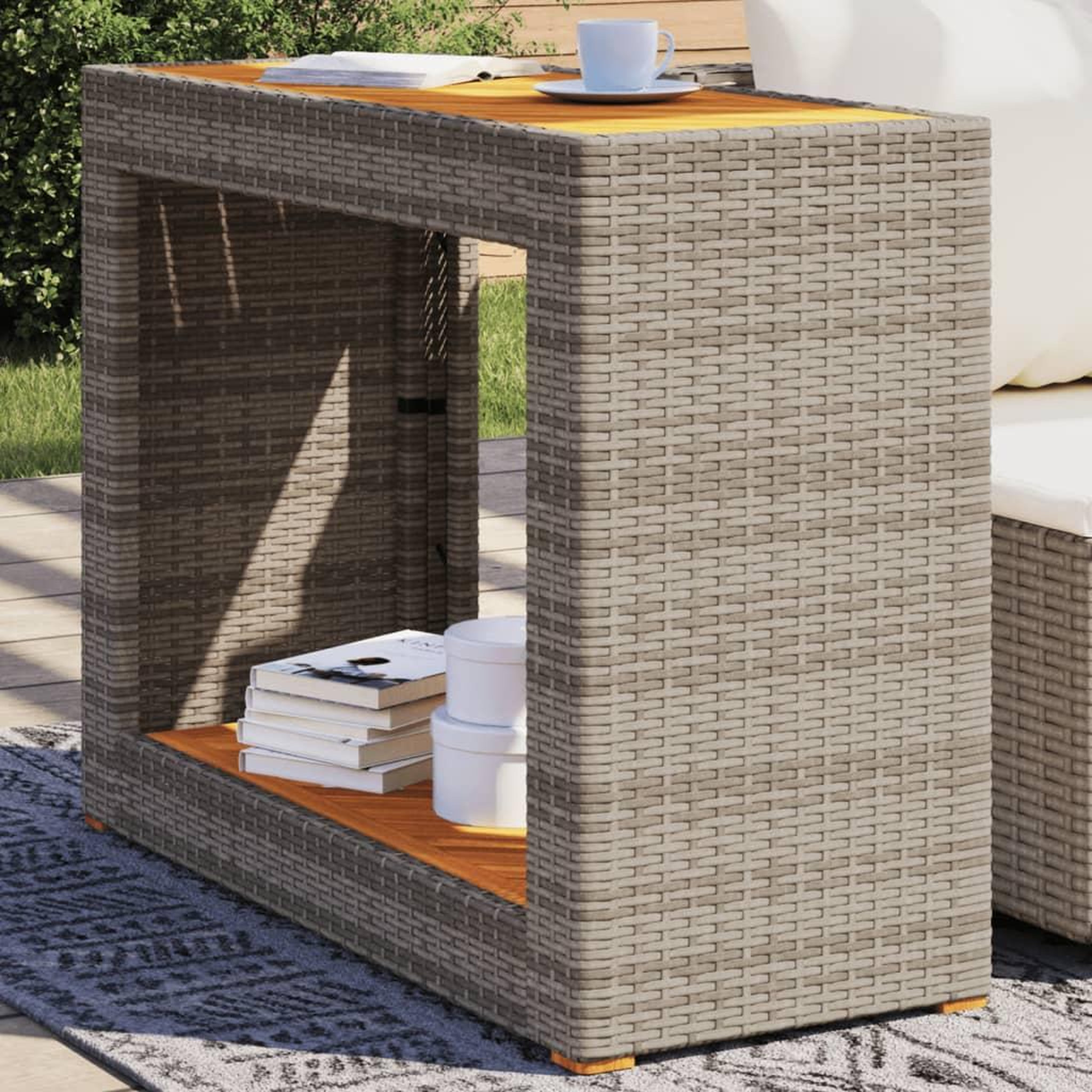 VIDAXL Table d'appoint de jardin dessus en bois gris 100x40x75 cm