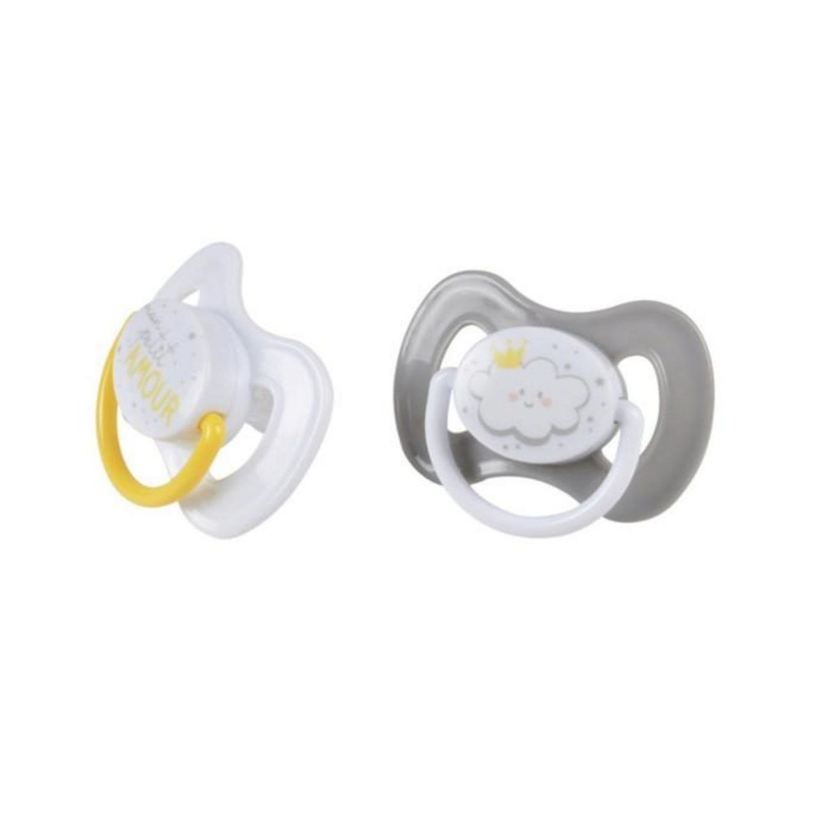 Paris Prix Lot de 2 Sucettes Physiologiques  Nuage  0 à 6 Mois Gris