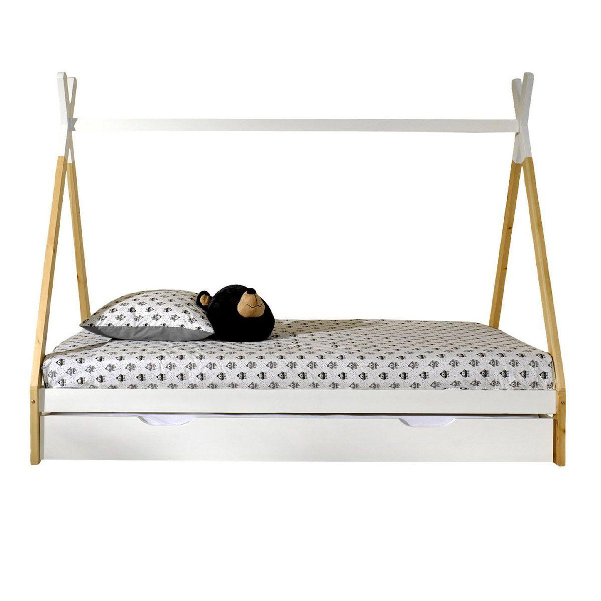 Voir la diapositive 2 : Paris Prix Pack - Lit Enfant & Tiroir  Tipi  90x200cm Blanc