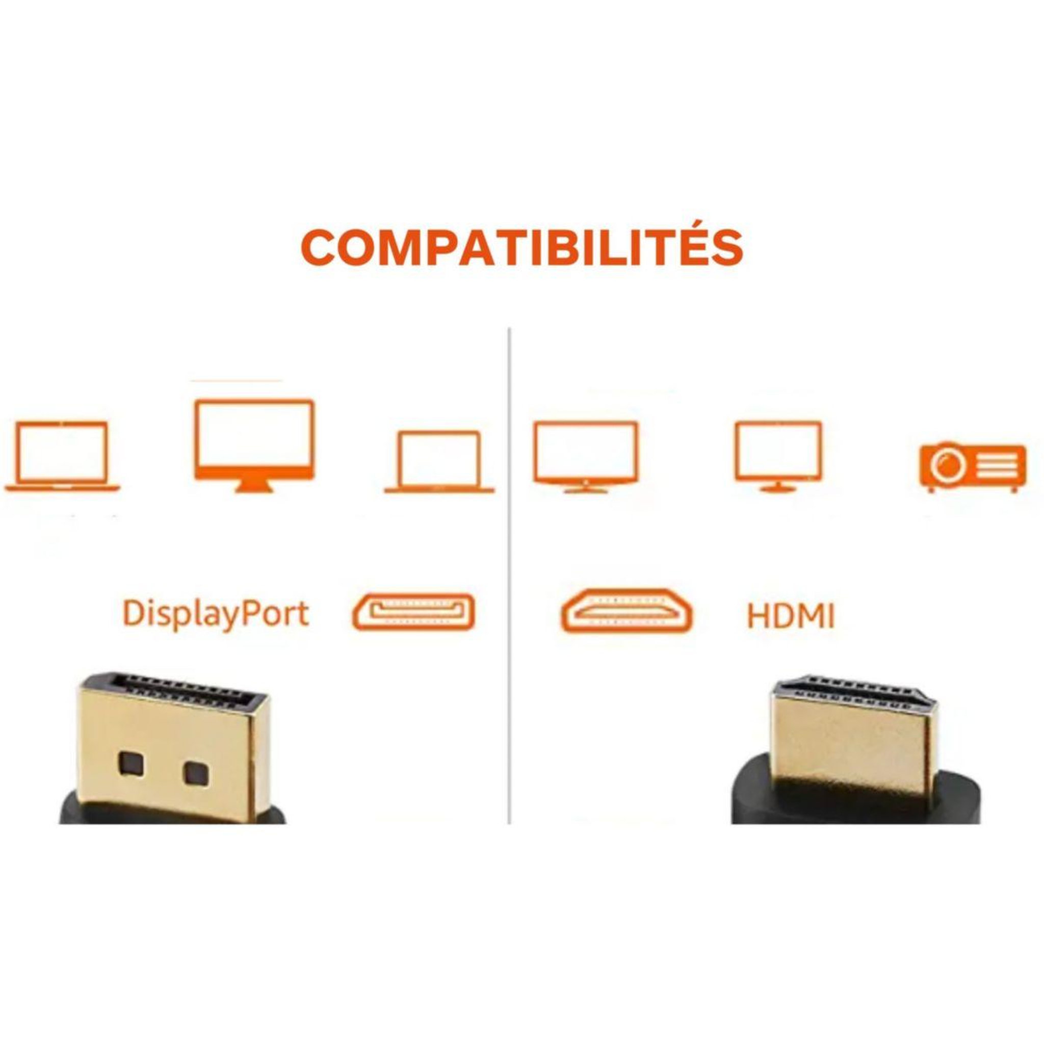 Voir la diapositive 5 : ESSENTIEL B Câble DisplayPort display Port 1m50 ecp