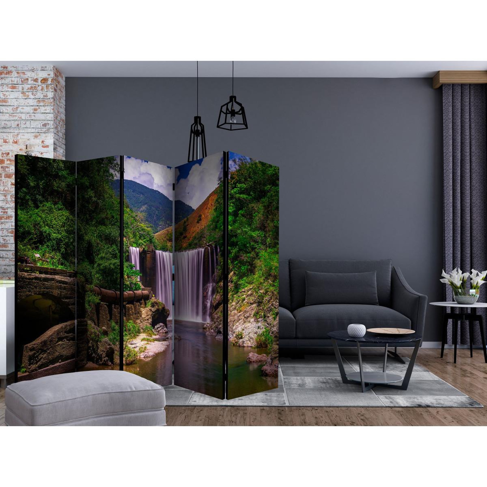 Voir la diapositive 2 : Paris Prix Paravent 5 volets  reggae falls  172x225cm