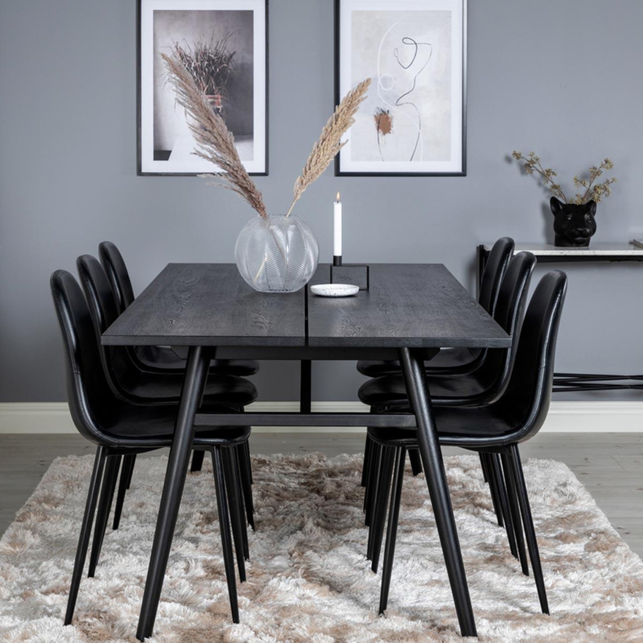 Voir la diapositive 6 : Paris Prix Ensemble table à manger extensible & 6 chaises design  sleek & polar  195-280cm noir