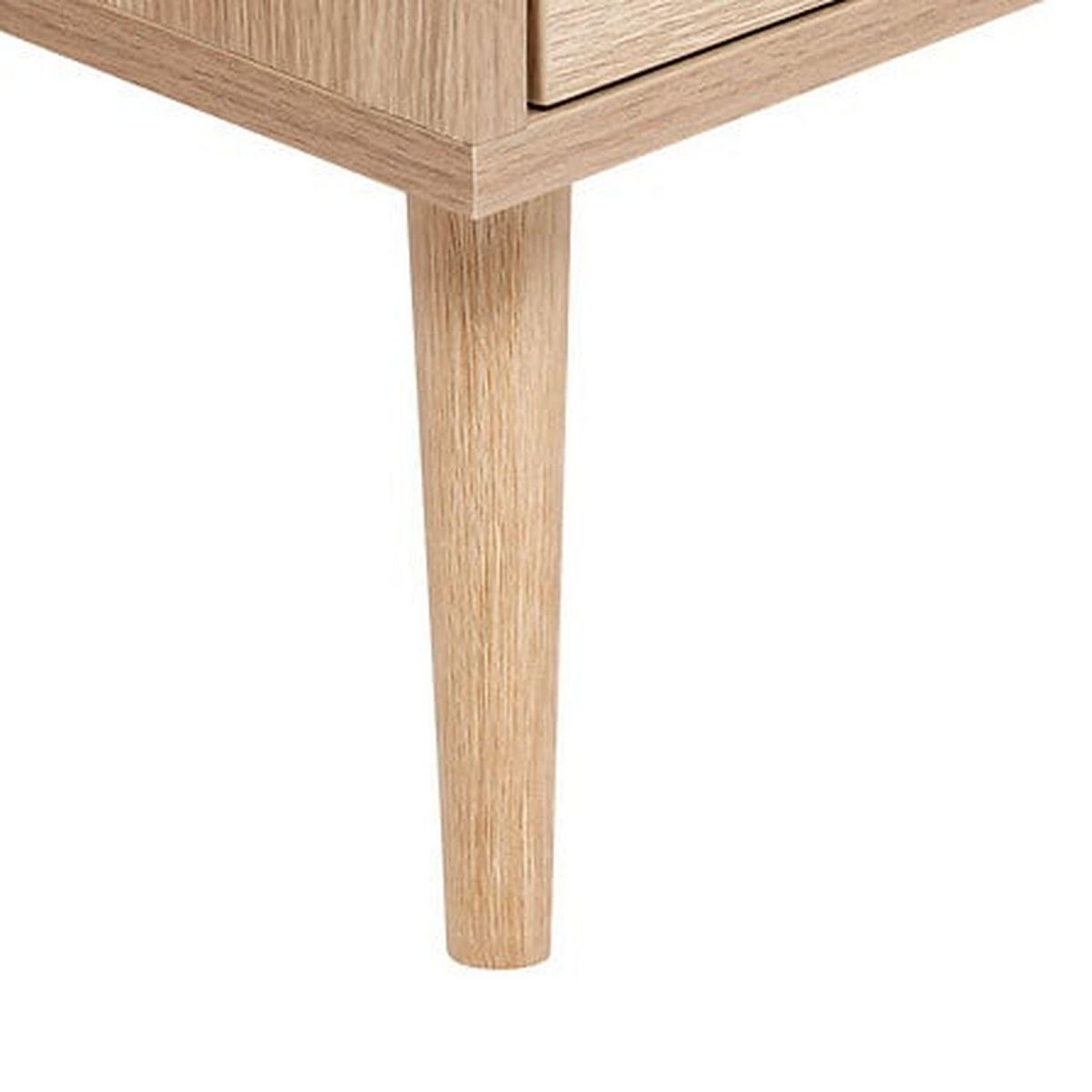 FIVE Bureau 2 tiroirs effet bois ABANA - Beige