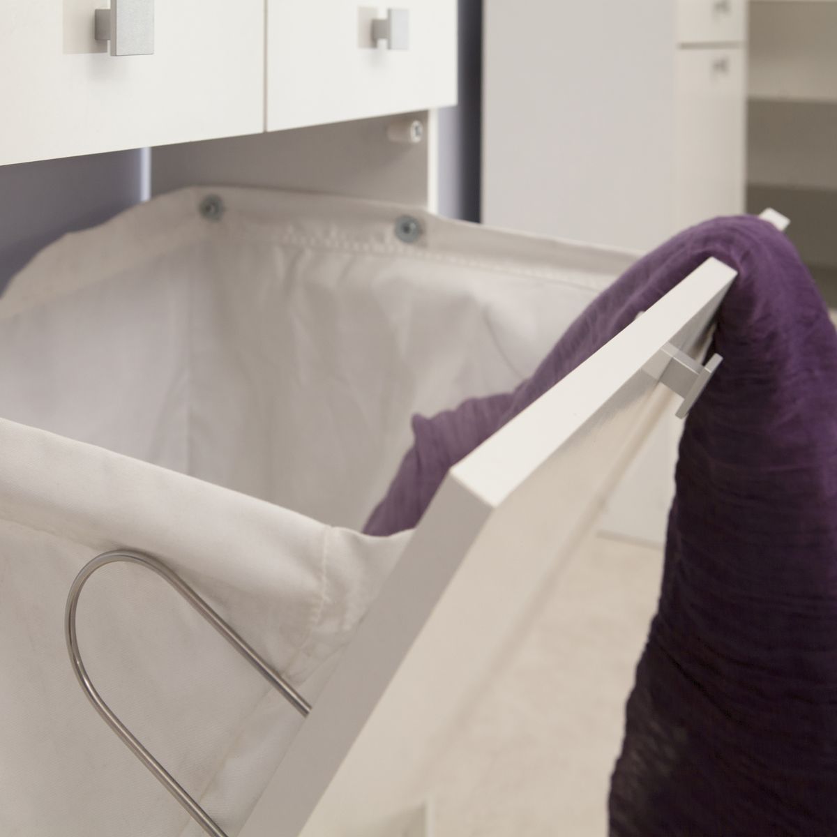 Meuble de salle de bain bas 2 tiroirs 1 bac à linge Blanc BATH