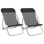 Voir la diapositive 2 : VIDAXL Chaises plage pliantes lot de 2 textilene acier enduit poudre
