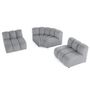 Voir la diapositive 2 : LISA DESIGN Debbie - canapé modulable d'angle réversible 4 places sans accoudoirs en tissu texturé
