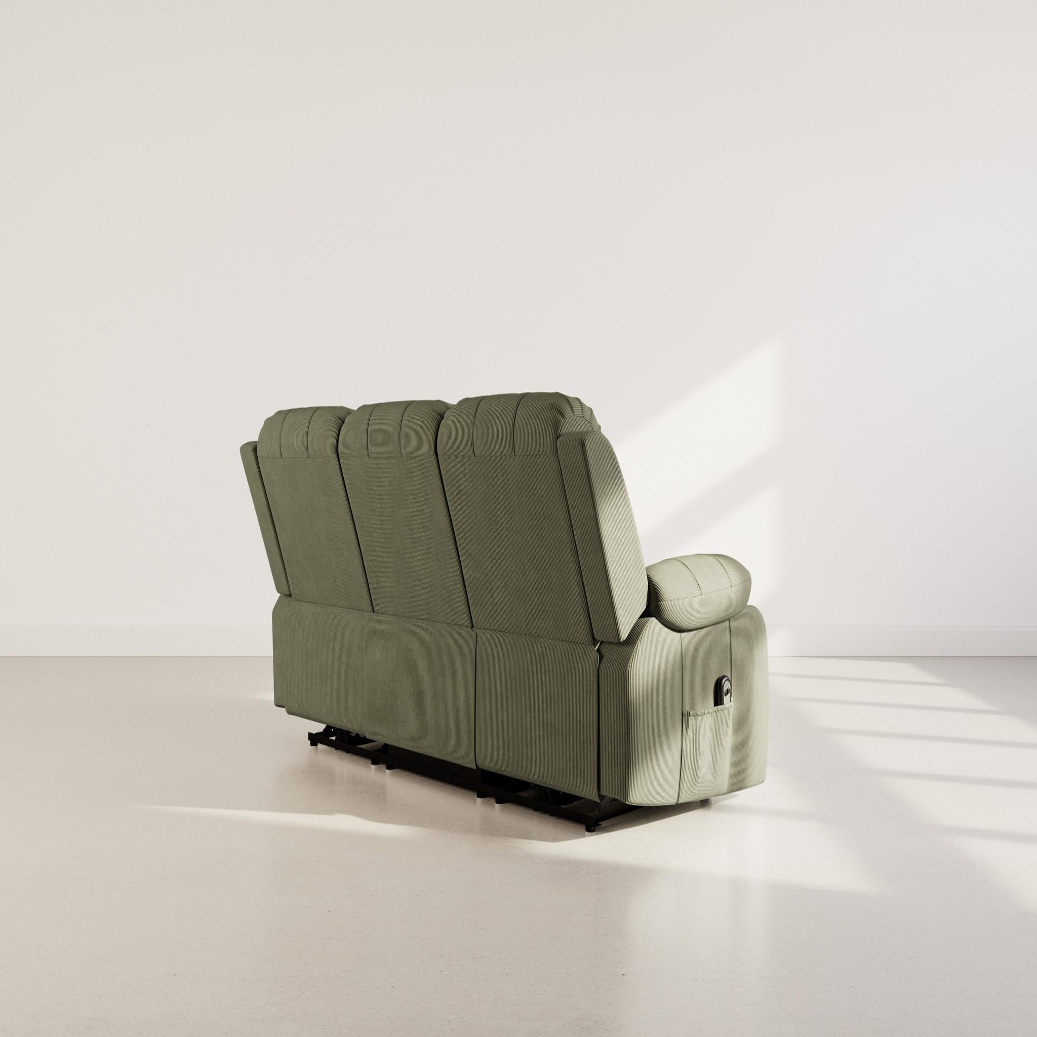 Voir la diapositive 6 : BEST MOBILIER Armand - canapé 3 places relax électrique en velours côtelé