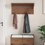 Voir la diapositive 4 : VIDAXL Porte-manteau mural SANDNES 87x30x42 cm bois massif pin