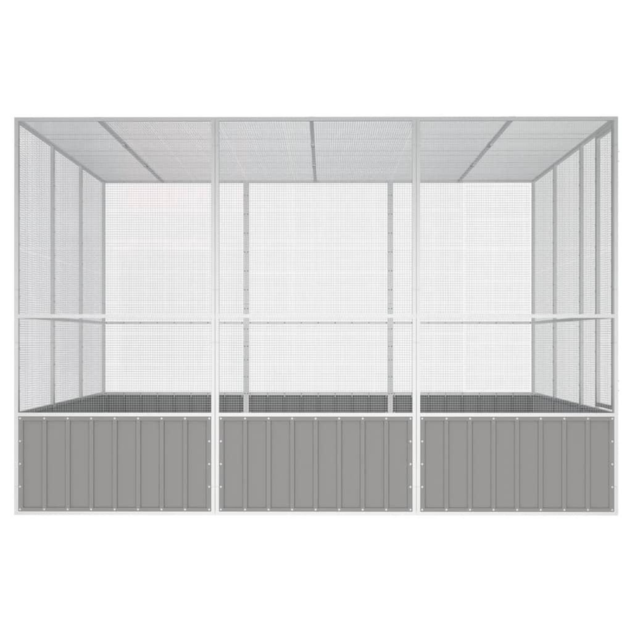 Voir la diapositive 4 : VIDAXL Cage a oiseaux Gris 302,5x324,5x211,5 cm Acier galvanise