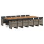 Voir la diapositive 2 : VIDAXL Ensemble a manger de jardin coussins 13 pcs gris resine tressee