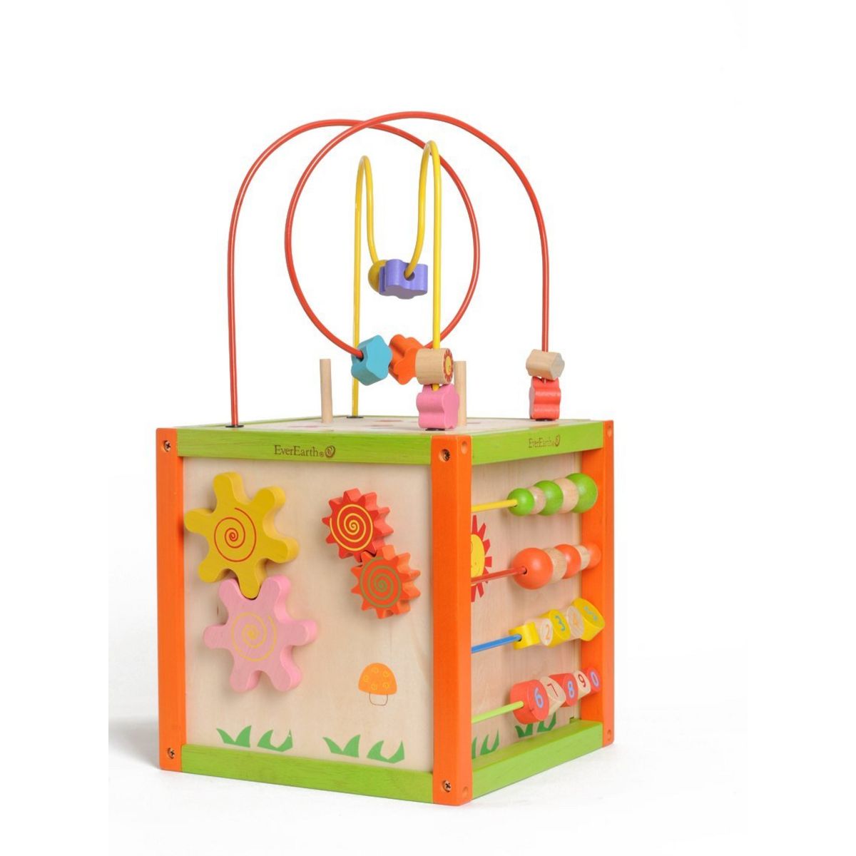 EVEREARTH Cube d'activités 5 en 1 en bois