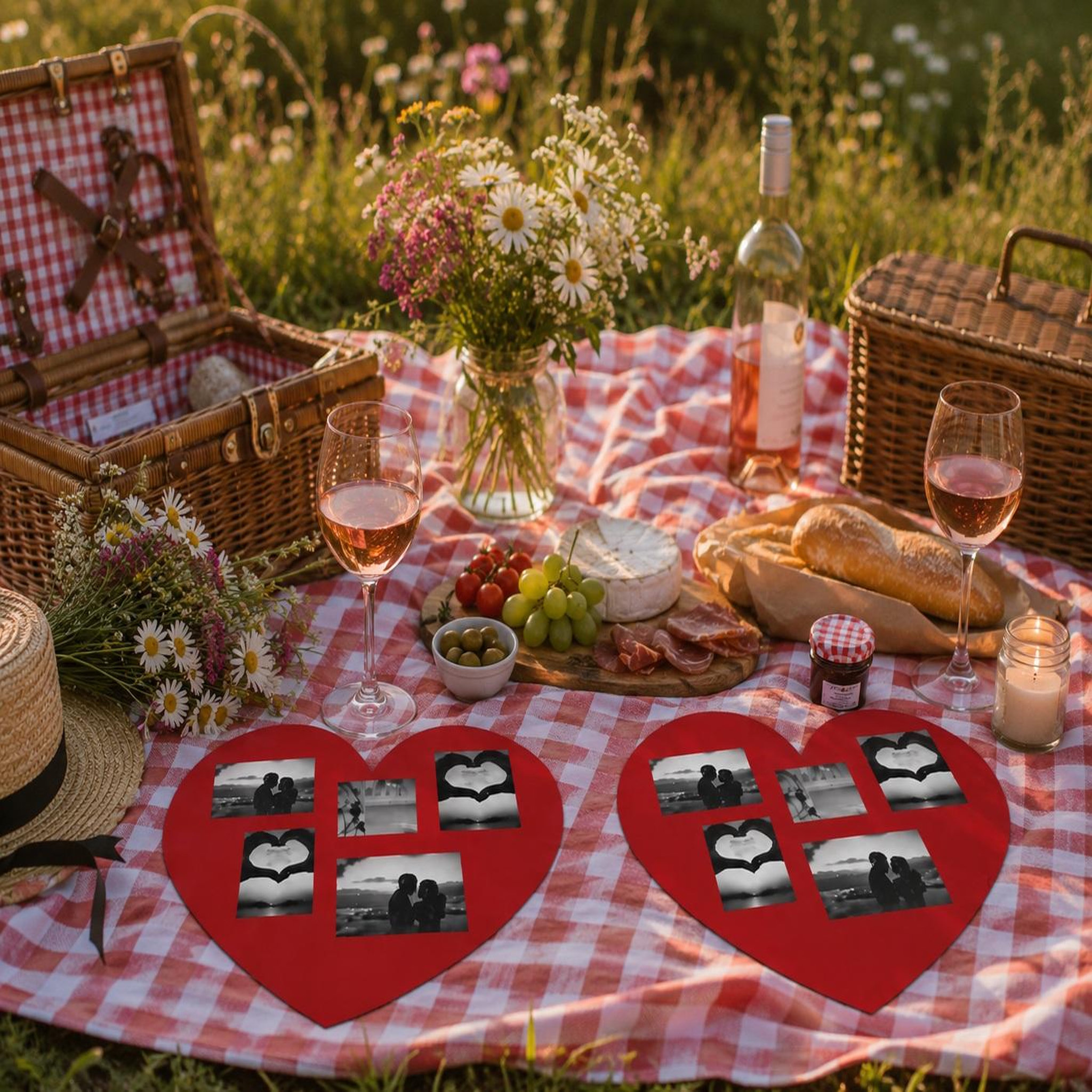 Voir la diapositive 6 : Eden Set de table photos coeur design et moderne