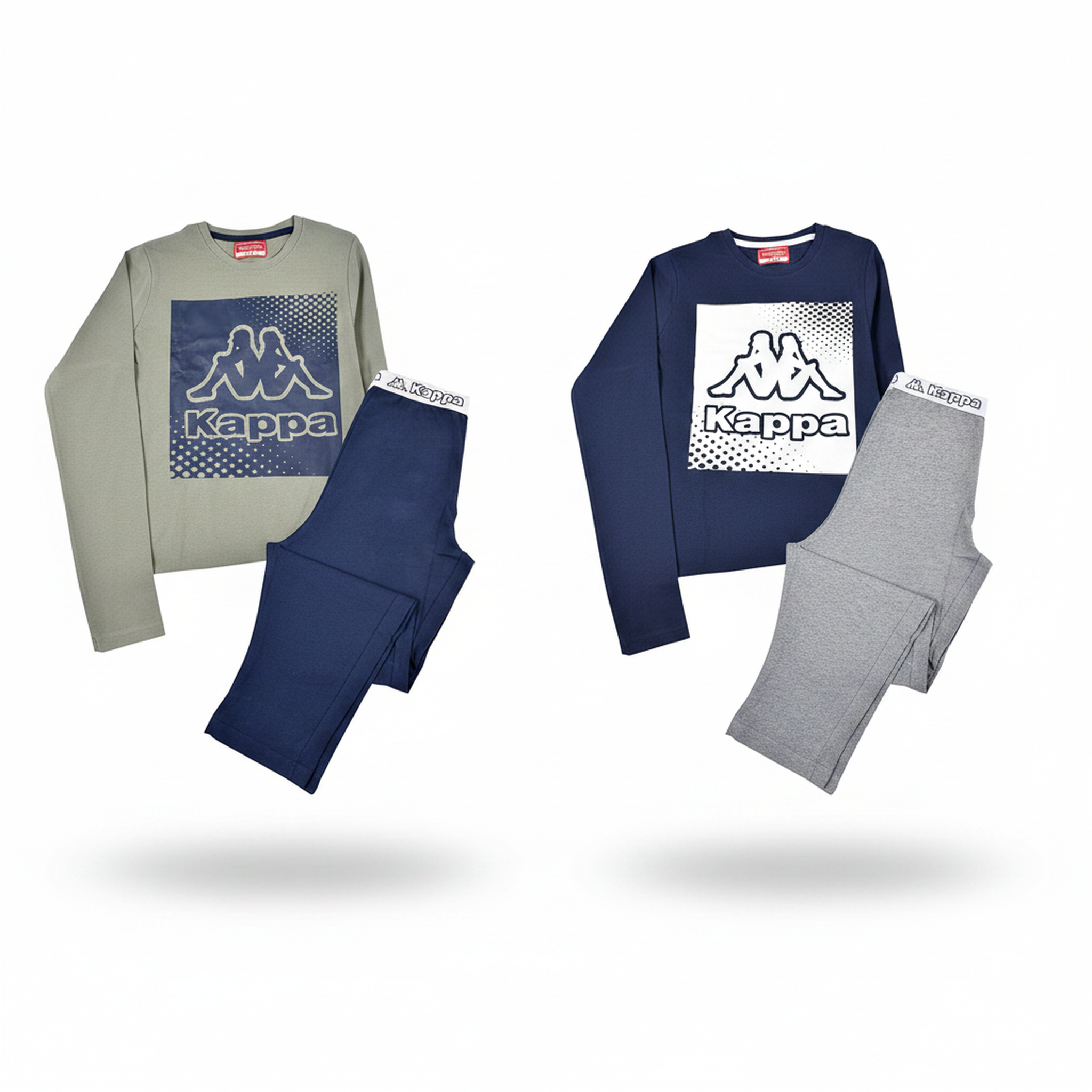 Voir la diapositive 3 : KAPPA Kappa pyjama long garçon pack de 2 coton logo omini col rond manches longues