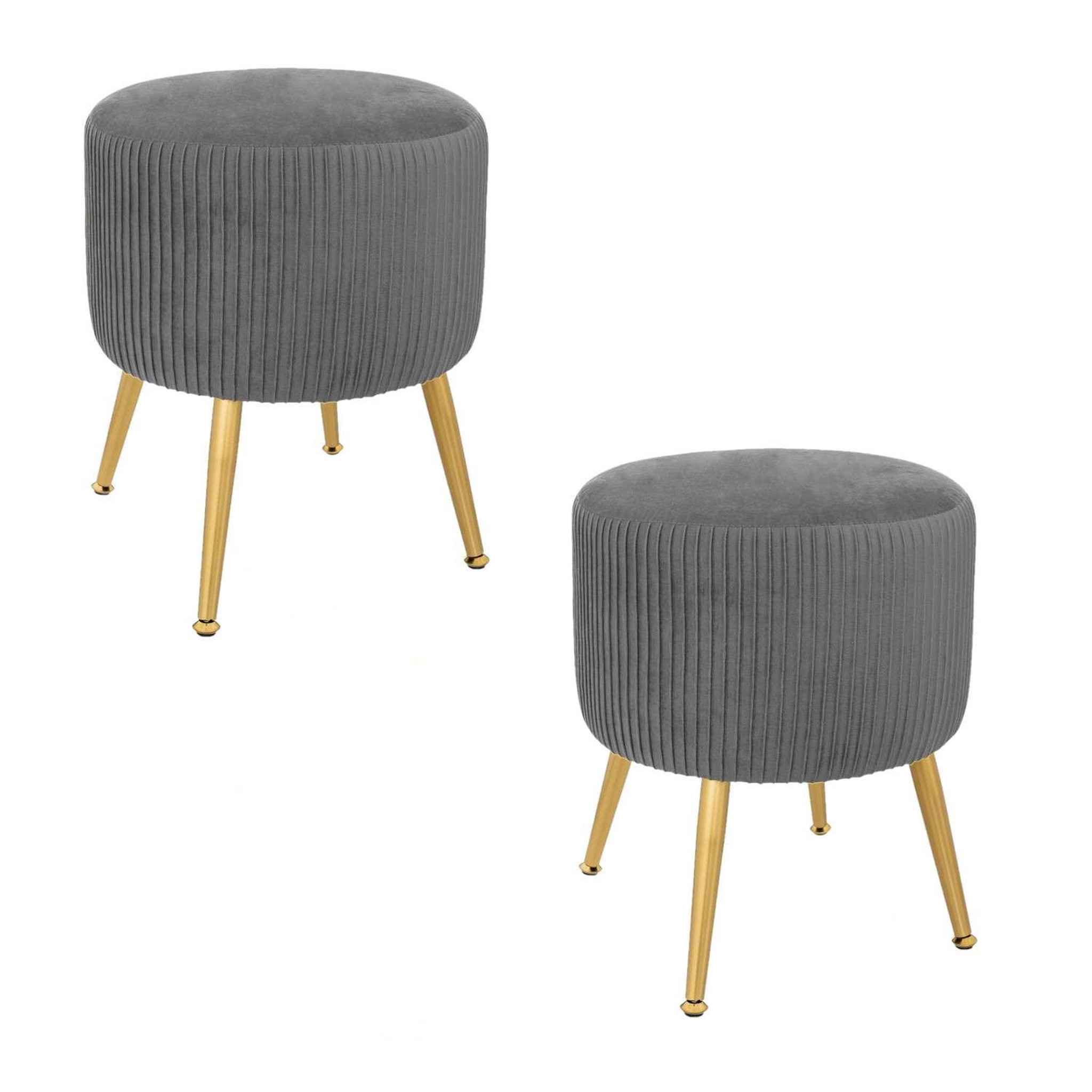 Voir la diapositive 1 : TOILINUX 2 Tabourets design velours Contempo Solaro
