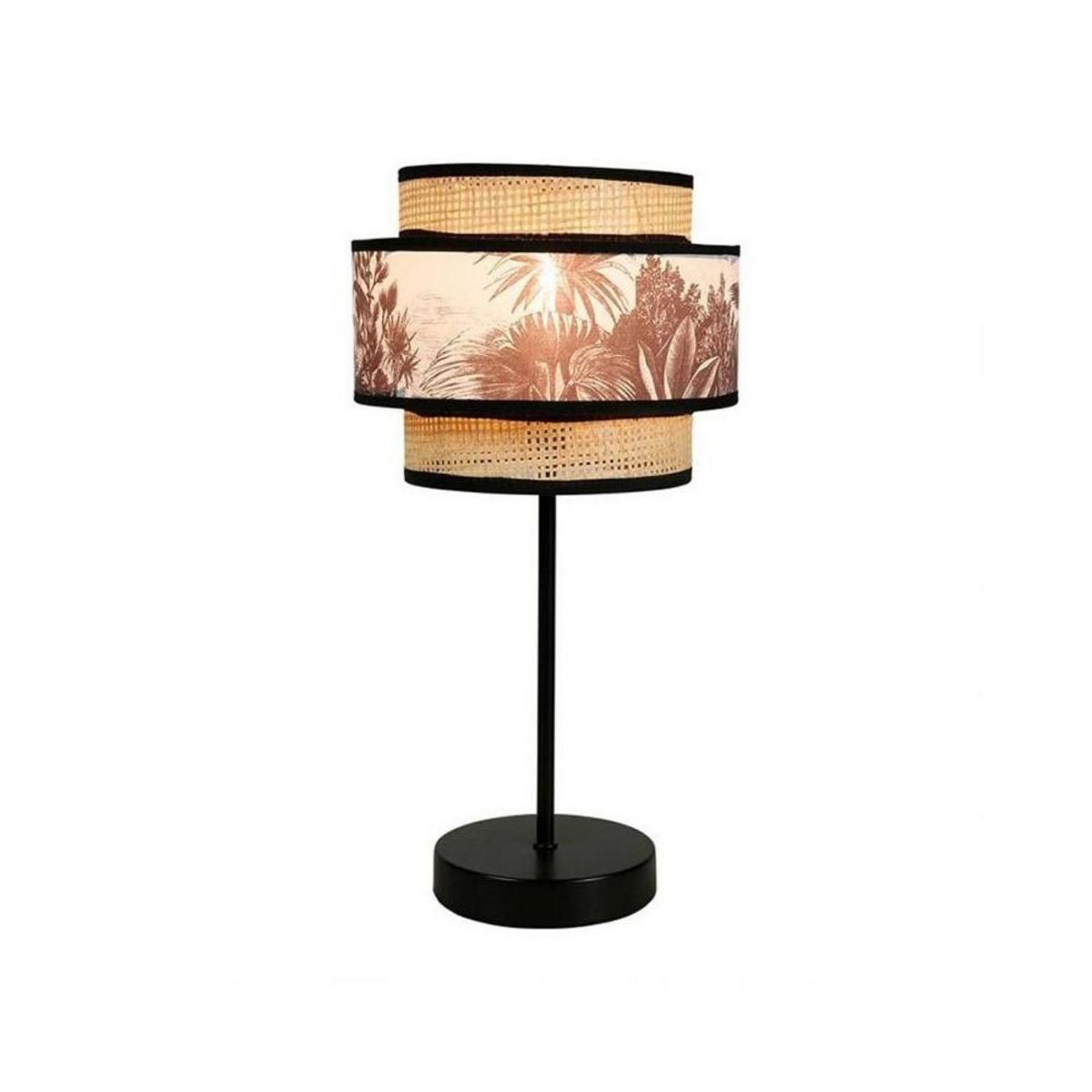 OSTARIA Lampe abat-jour papier rotin 3 niveaux ombrage