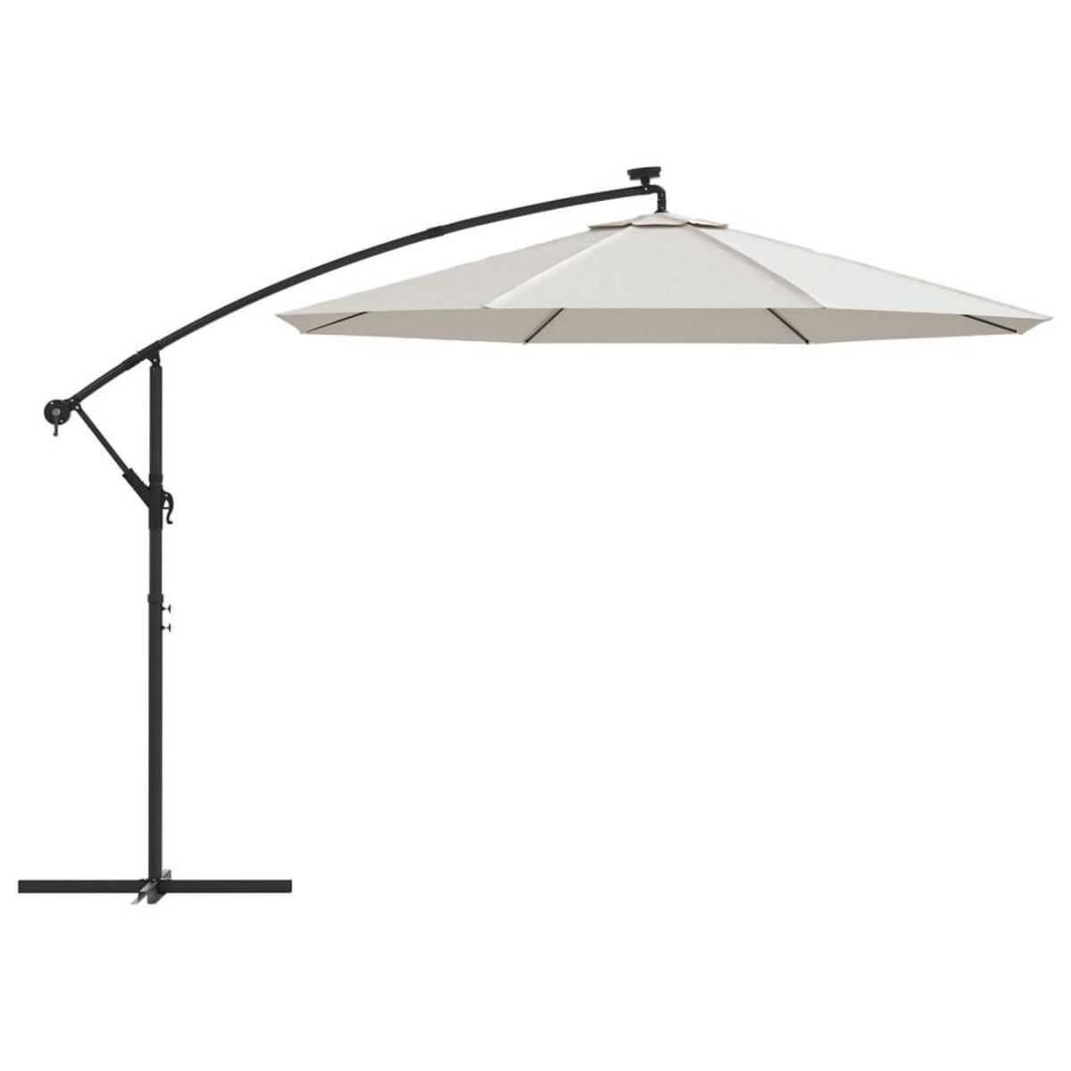 VIDAXL Tissu de remplacement pour parasol deporte blanc sable 300 cm
