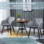 HOMCOM Chaises de visiteur design scandinave - lot de 2 chaises - pieds effilés bois noir - assise dossier accoudoirs ergonomiques velours gris