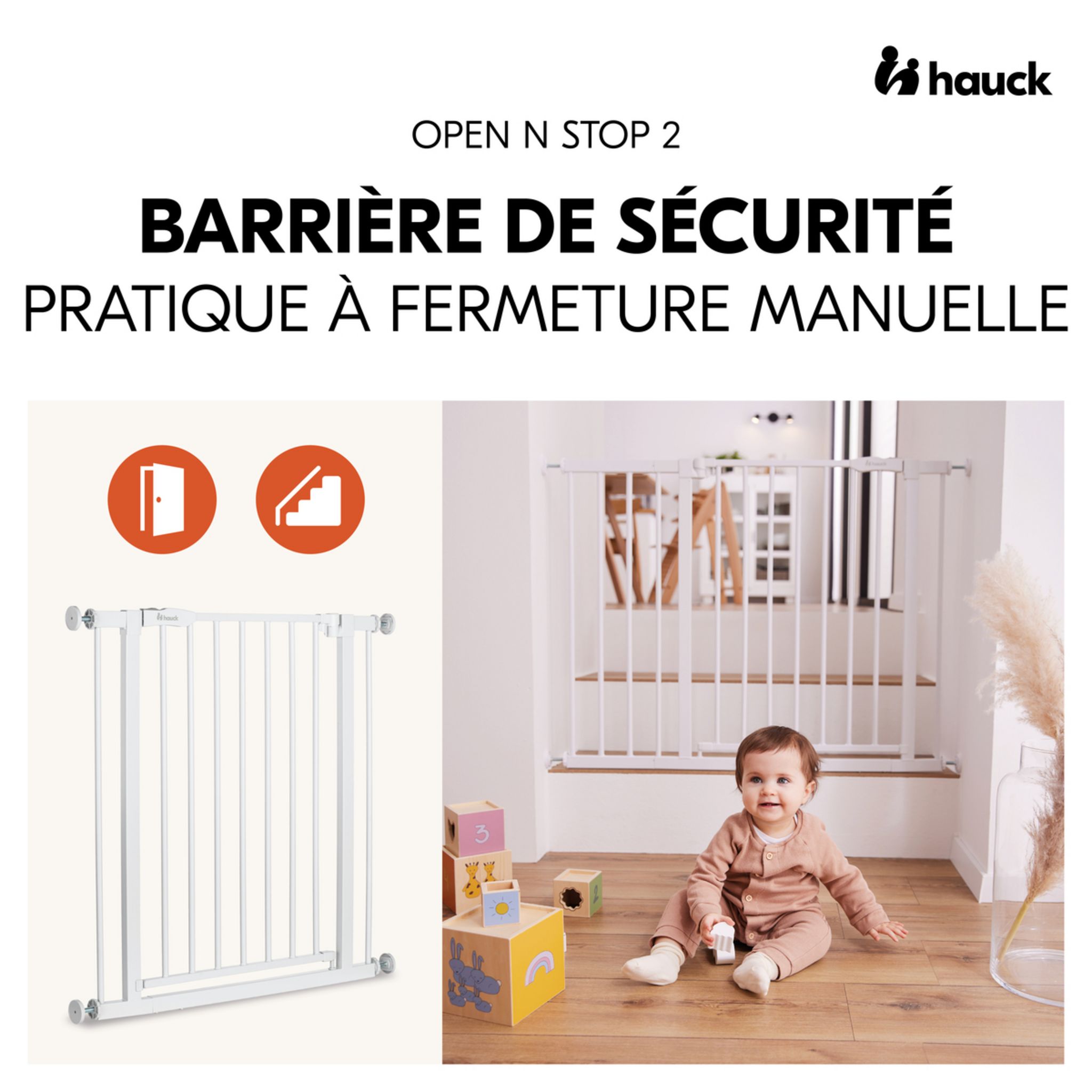 HAUCK Barrière de sécurité Open N Stop 2 Blanc