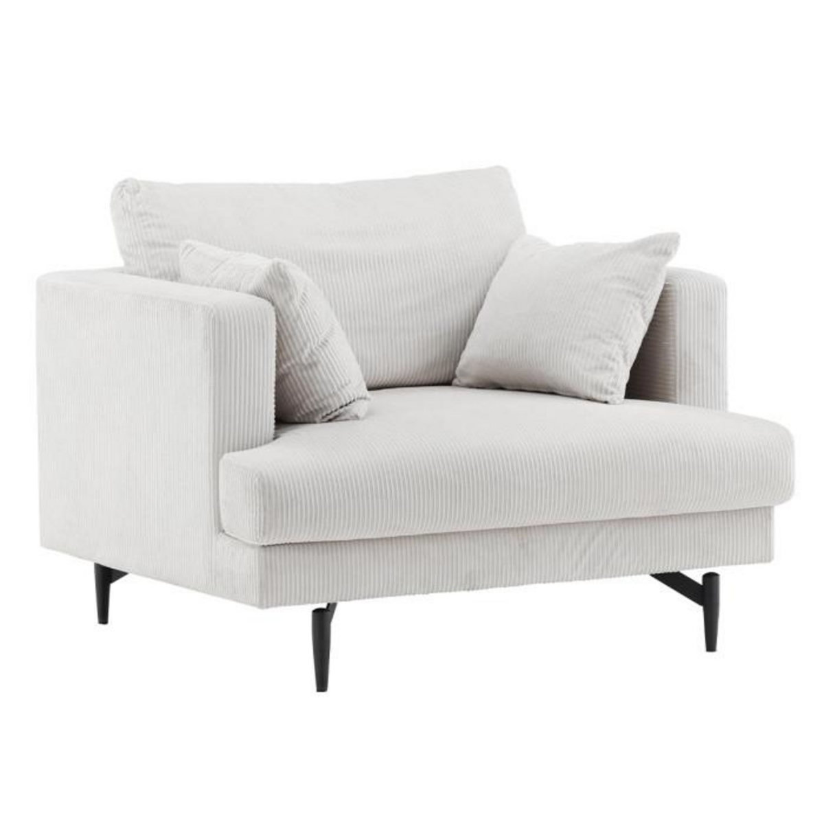 Paris Prix Fauteuil en Velours Côtelé  Sofia  104cm Beige