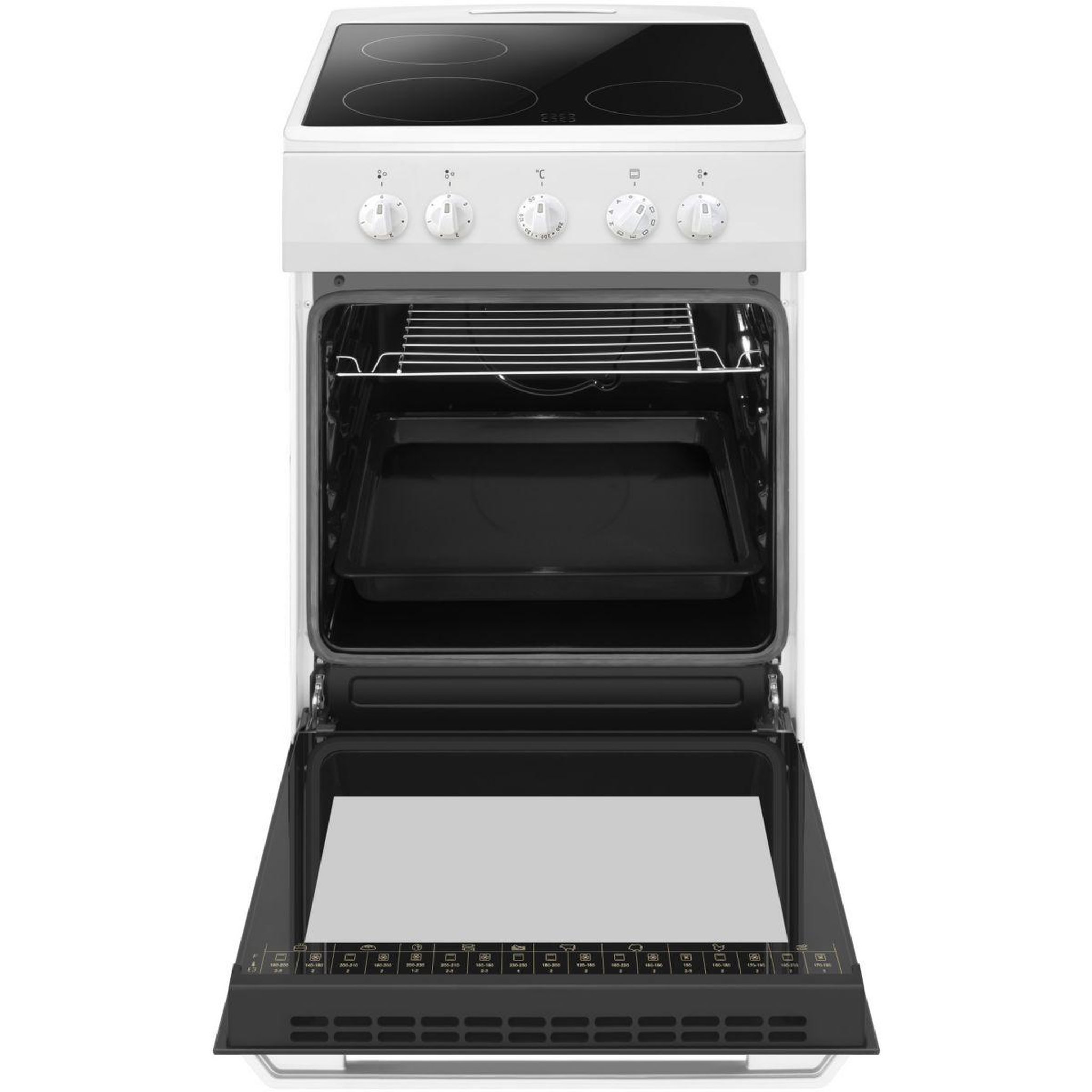 Voir la diapositive 4 : Curtiss Cuisinière vitrocéramique CCV50E
